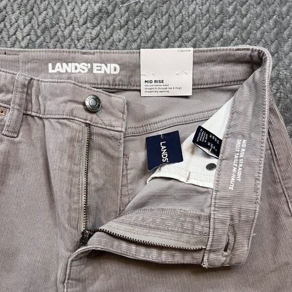 Lands End Womens Mid Rise Straight Leg Corduroy Pants Size 6 Silver Mist - Picture 6 of 7